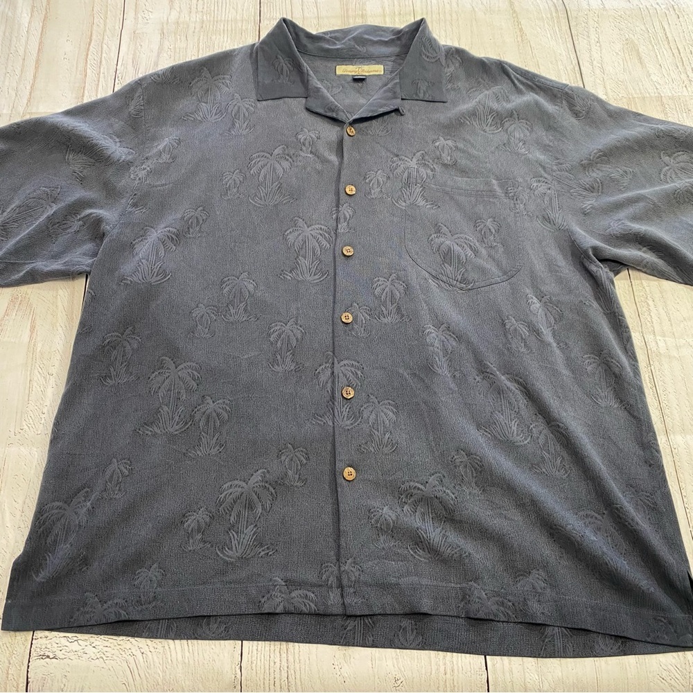 Tommy Bahama Blue Silk Button down Shirt XL